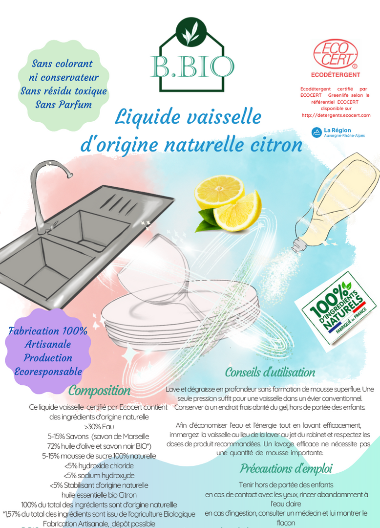 Liquide vaisselle au citron BIO